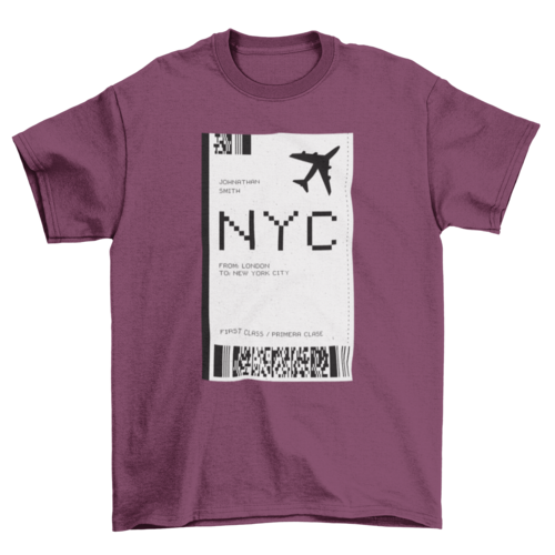 NYC Plane Ticket T-shirt