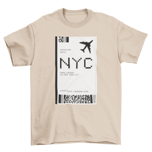 NYC Plane Ticket T-shirt