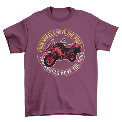 Cool motorbike with quote "Four wheels move the body two wheels move