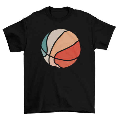 Retro sunset basketball t-shirt