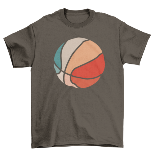 Retro sunset basketball t-shirt