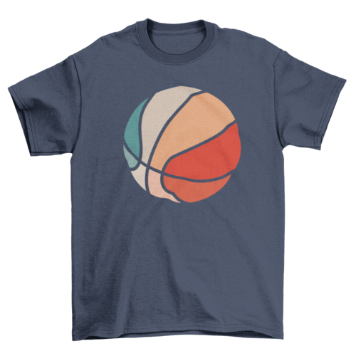 Retro sunset basketball t-shirt
