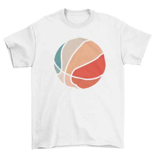 Retro sunset basketball t-shirt