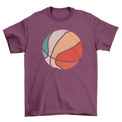Retro sunset basketball t-shirt