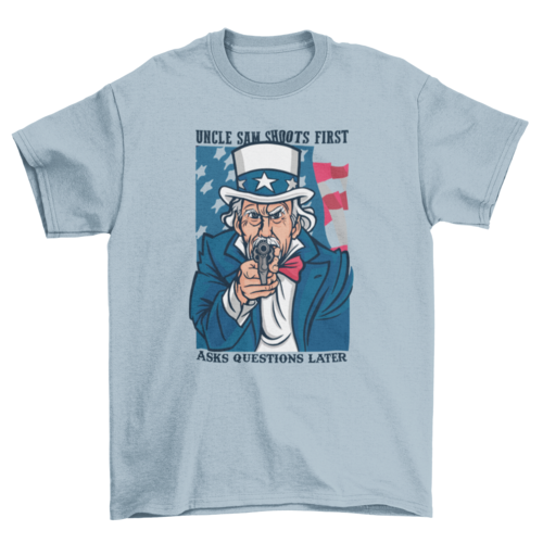 Uncle sam shoots t-shirt