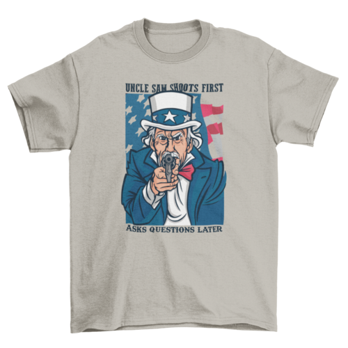 Uncle sam shoots t-shirt