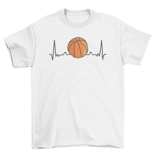 Basketball heartbeat t-shirt