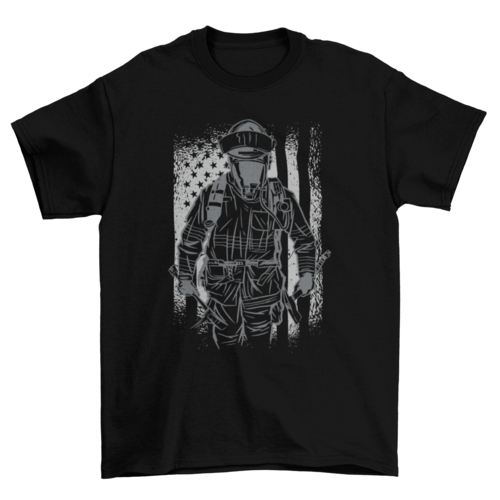 Firefighter american flag t-shirt