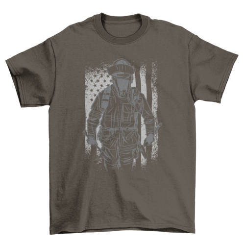Firefighter american flag t-shirt