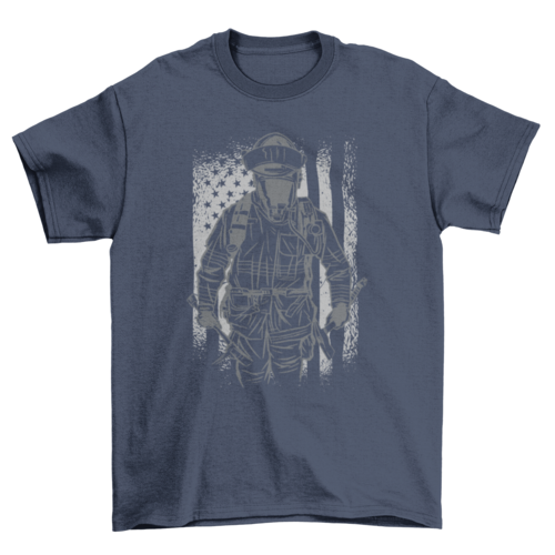 Firefighter american flag t-shirt