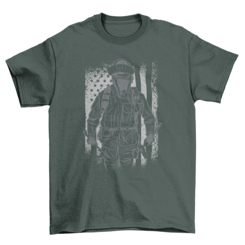 Firefighter american flag t-shirt