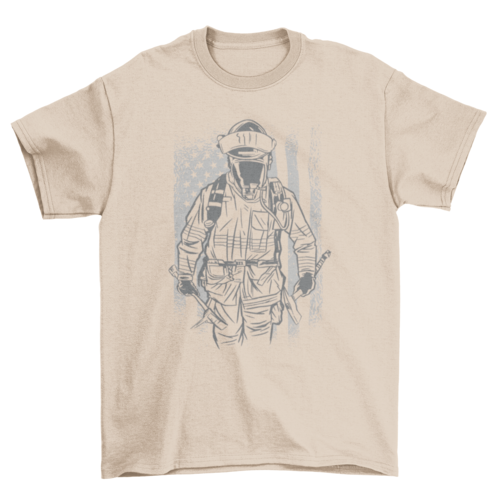 Firefighter american flag t-shirt