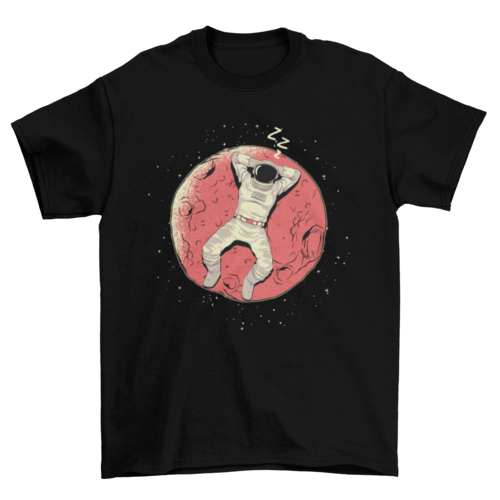 Astronaut sleeping on the moon t-shirt