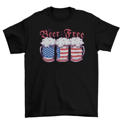 Beer drink american flag t-shirt