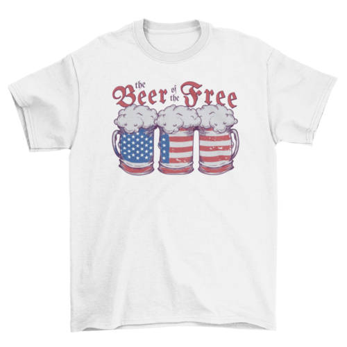 Beer drink american flag t-shirt