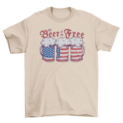 Beer drink american flag t-shirt
