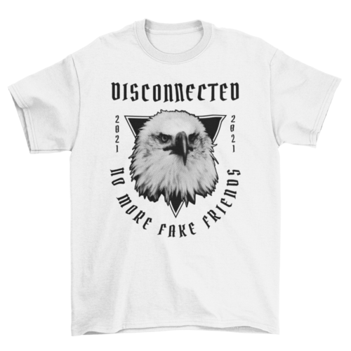 Angry eagle bird face head photographic quote "Disconnected, no more