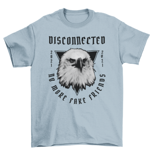 Angry eagle bird face head photographic quote "Disconnected, no more