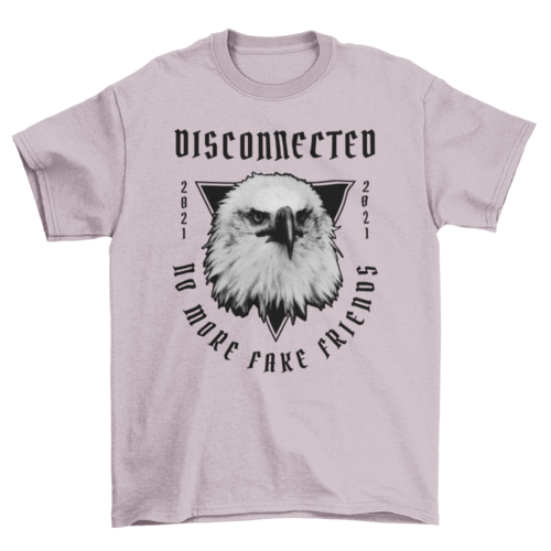 Angry eagle bird face head photographic quote "Disconnected, no more