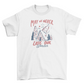 Winter camping cabin nature t-shirt