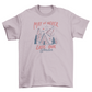 Winter camping cabin nature t-shirt