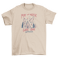 Winter camping cabin nature t-shirt