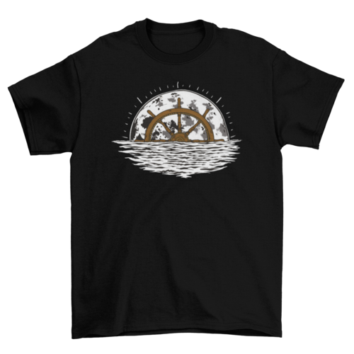 Moon ship steering wheel t-shirt