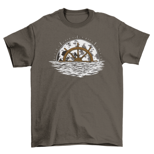 Moon ship steering wheel t-shirt