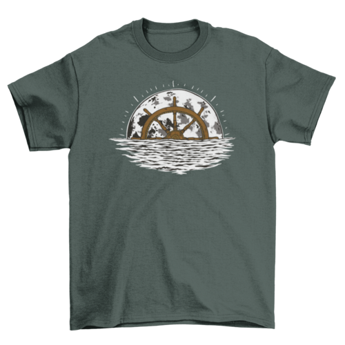 Moon ship steering wheel t-shirt