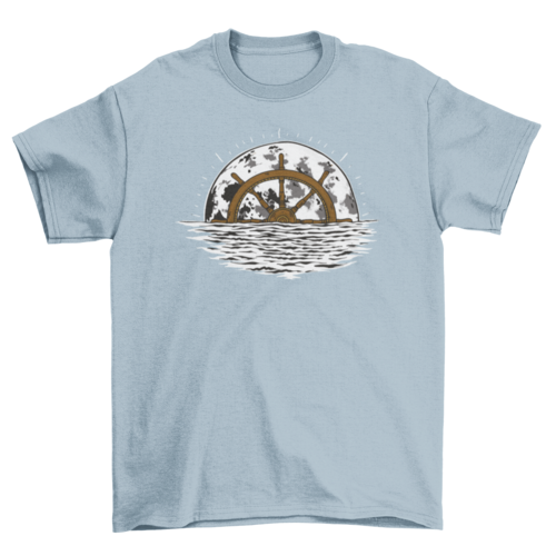 Moon ship steering wheel t-shirt