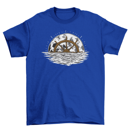 Moon ship steering wheel t-shirt