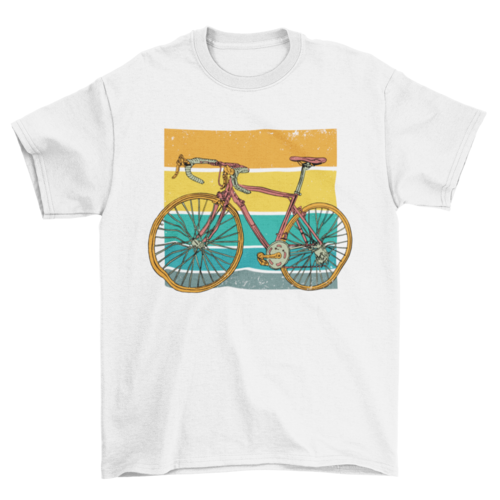 Retro racing bike t-shirt design