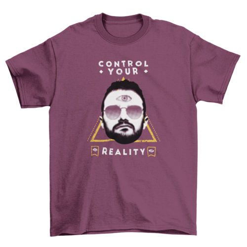 Fashion Man Face sunglasses third eye Quotes & Lettering "Control your