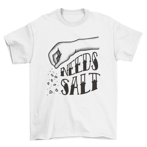 Hand pouring salt tattoo style t-shirt design