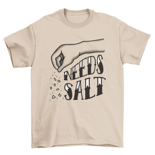 Hand pouring salt tattoo style t-shirt design