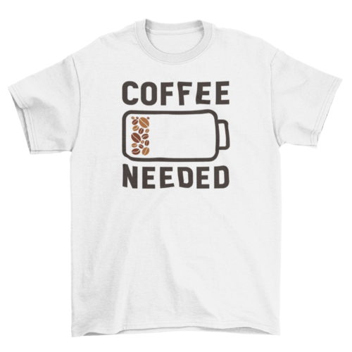 Coffee beans battery t-shirt