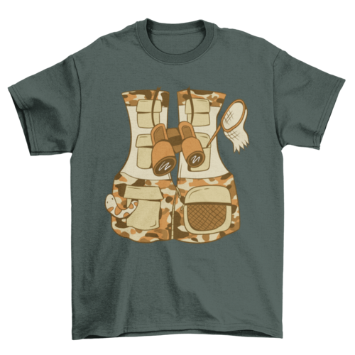 Cool adventure safari travel vest nature explore items t-shirt