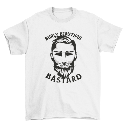 Man with moustache and beard t-shirt
