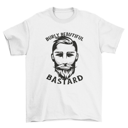 Man with moustache and beard t-shirt