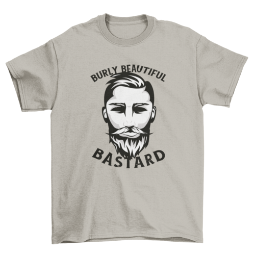 Man with moustache and beard t-shirt