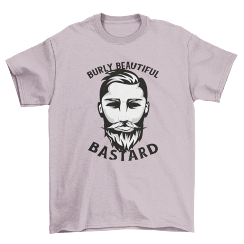 Man with moustache and beard t-shirt