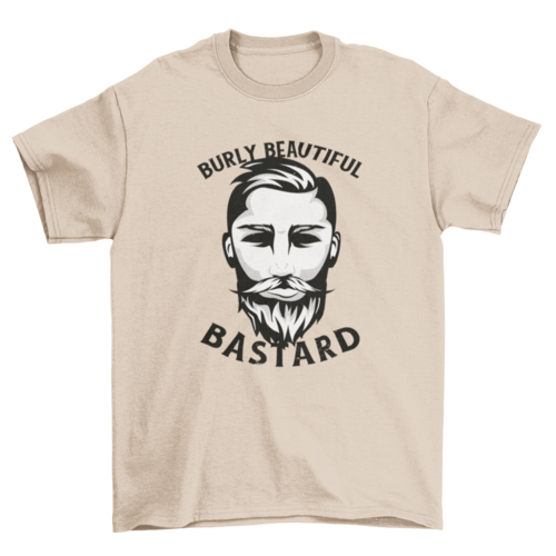 Man with moustache and beard t-shirt
