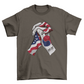 USA and korea flags holding hands t-shirt