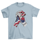 USA and korea flags holding hands t-shirt