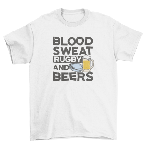 Rugby sport and beers t-shirt