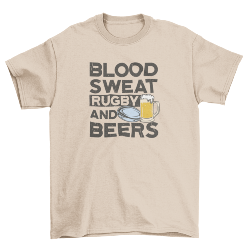Rugby sport and beers t-shirt