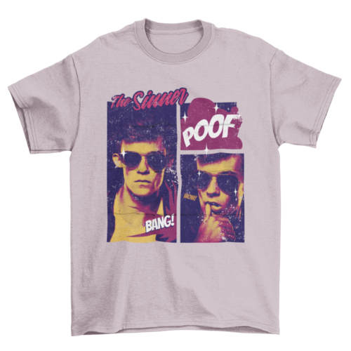Comic man in sunglasses t-shirt