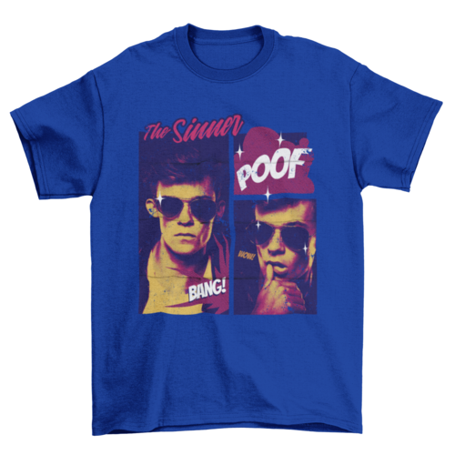 Comic man in sunglasses t-shirt