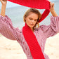 WAFFLE Crochet Scarf in Red
