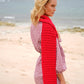WAFFLE Crochet Scarf in Red